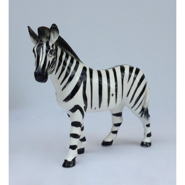 MidCentury Porcelain Standing Zebra Chairish