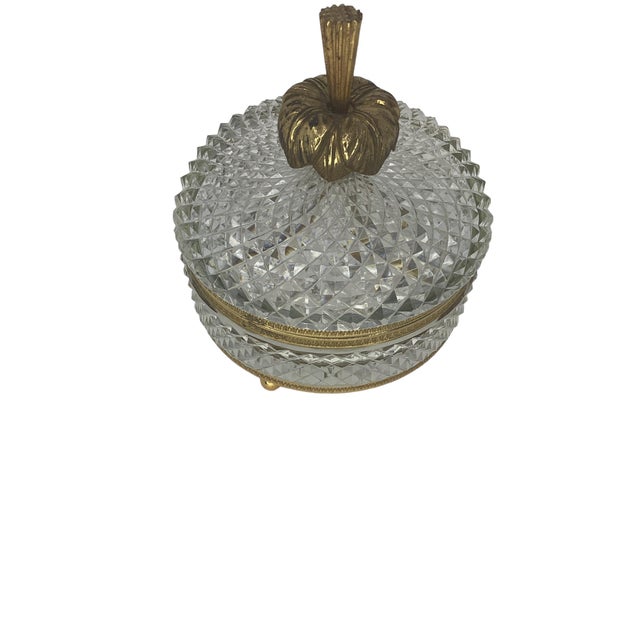 French Round Bronze Mounted Cut Crystal Box For Sale - Image 4 of 6