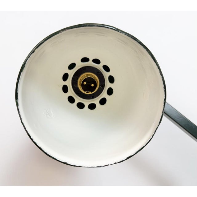 Metal Industrial Green Enamel Adjustable Table Lamp, 1960s For Sale - Image 7 of 18