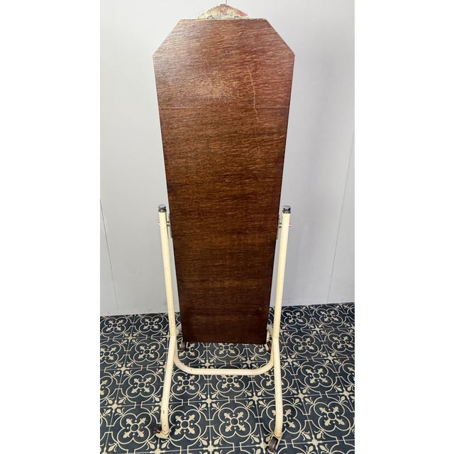 Cream Vintage Art Deco Cheval Mirror with Industrial Function, 1930s For Sale - Image 8 of 17