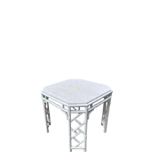 A set of four outdoor side tables by Century Furniture designed to complement loungers and seating in elegant outdoor...
