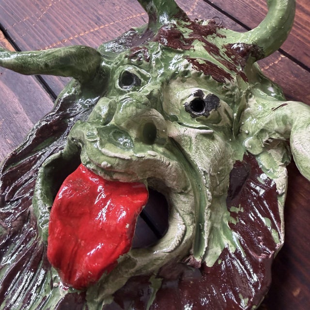 An expressive contemporary ceramic mask from Seminara, the well-known pottery village in Calabria, made by Gennaro...