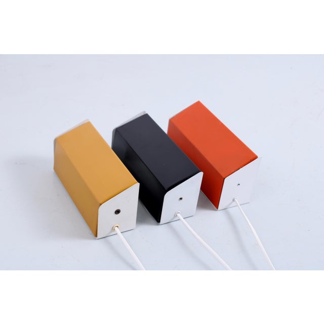 1960s Colored Metal Adjustable Sconces from Anvia, 1960s, Set of 3 For Sale - Image 5 of 15