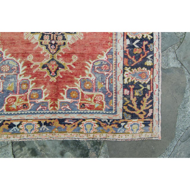 Textile House of Séance - 1980s Vintage Anatolian Aksaray Medallion Wool Pile Hand-Knotted Runner - 3’11” X 10’6” For Sale - Image 7 of 11