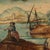 Unknown, Painting Sea and Port View, Oil on Panel For Sale - Image 6 of 12
