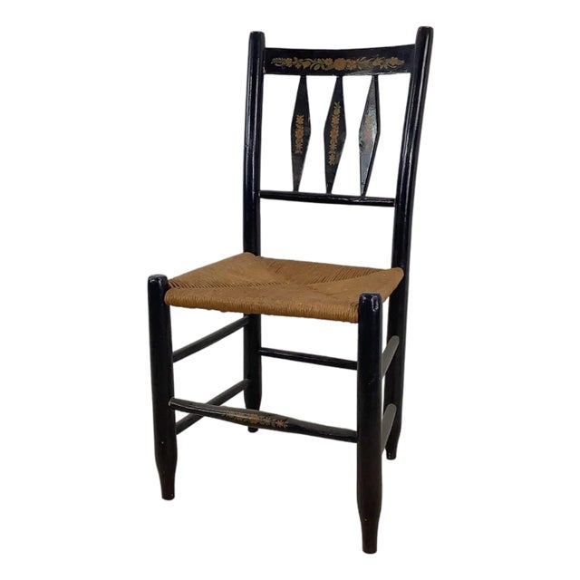 Petite Vintage Hitchcock Style Side Chair For Sale