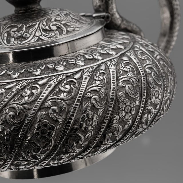 19th Century Antique Indian Kutch Silver Tea Service, Set of 3 For Sale - Image 18 of 18