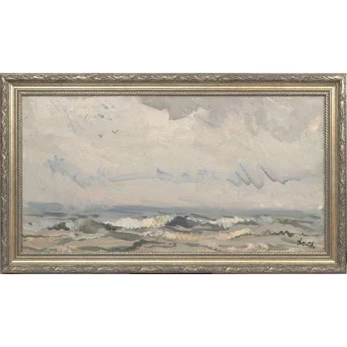 White Waves, Oil on Board, 20th Century For Sale - Image 4 of 4
