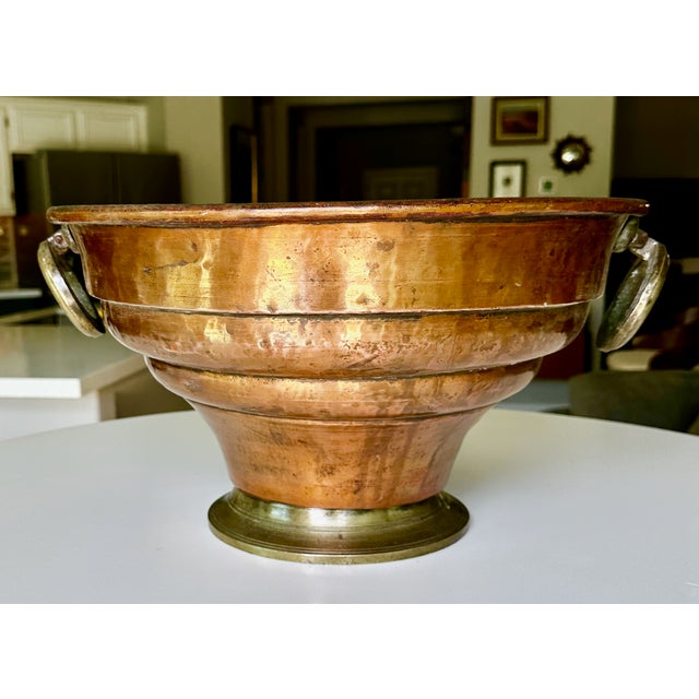 French Antique Copper & Brass Champagne Cooler or Planter For Sale - Image 4 of 18