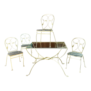 1950s Salterini Style Vintage Patio Table & 4 Chairs