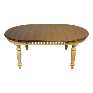 Hooker Furniture Rustic Farmhouse Painted Dining Table With 2 Leaves For Sale