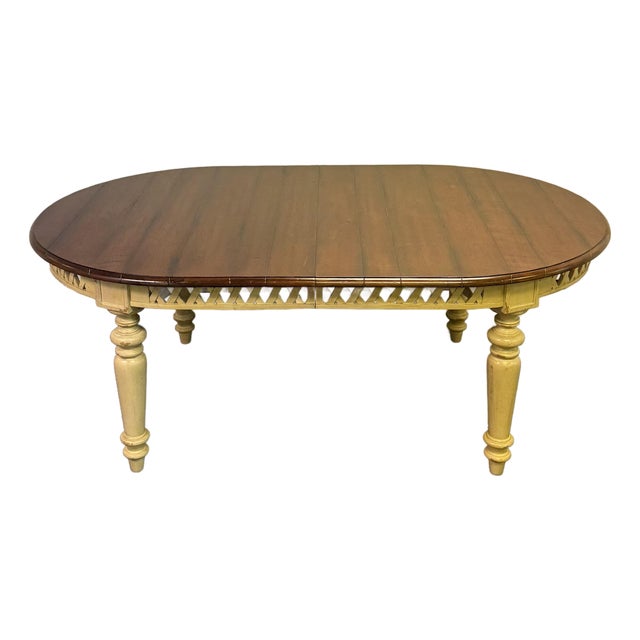 Hooker Furniture Rustic Farmhouse Painted Dining Table With 2 Leaves For Sale