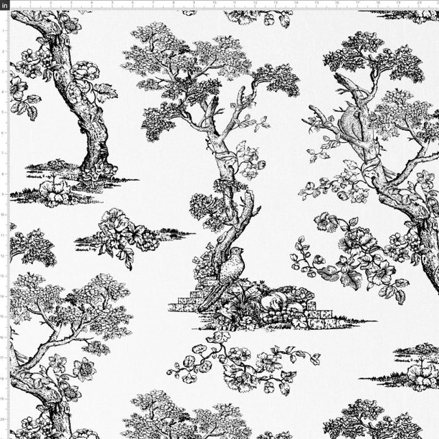 Farmhouse Red from Scalamandre crafted by Cloth & Company Norwalk Storage Bench, Light Gray Toile For Sale - Image 3 of 6