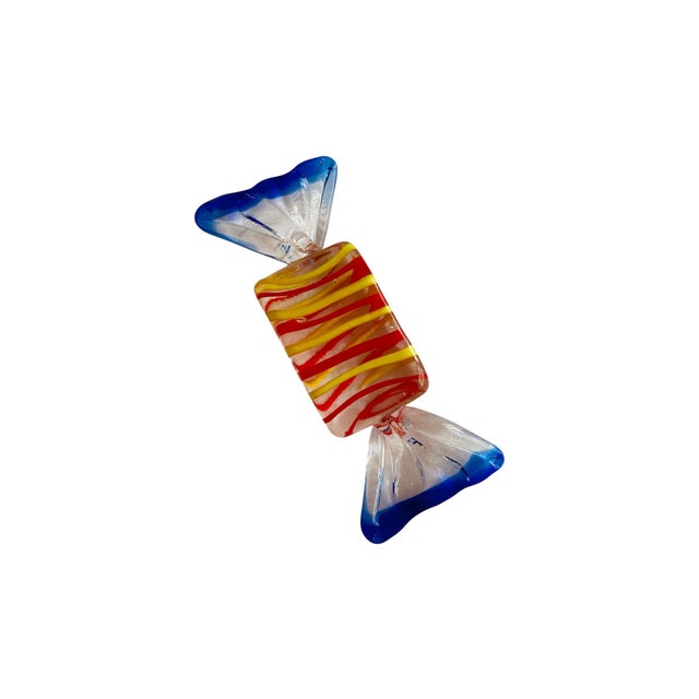 Murano Murano Handblown Glass Multicolor Striped Candy, Set/3 For Sale - Image 4 of 6