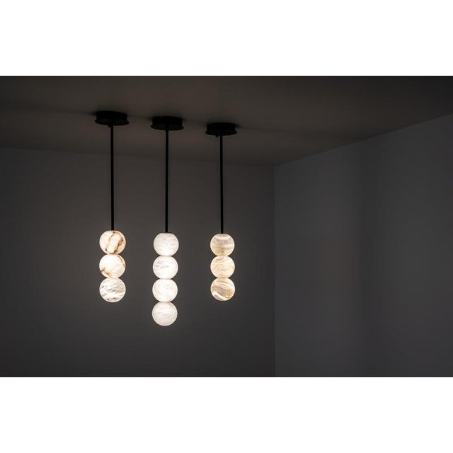 Raim Pendant Lamp with 2 Spheres by United Alabaster For Sale - Image 4 of 8