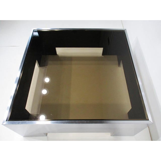 Silver Milo Baughman Stainless and Glass Coffee Table by Dia For Sale - Image 8 of 10