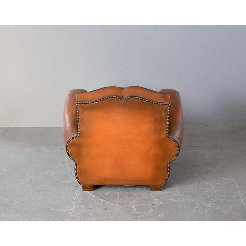 Art Deco French Moustache Backed Leather Armchair, 1920s For Sale - Image 12 of 16