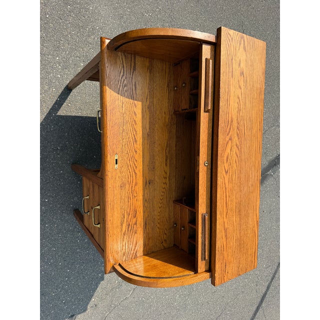 Old Paris Antique Paris Mfg. Co. Oak Roll-Top Secretary Desk – No. 650 – South Paris, Maine For Sale - Image 4 of 9