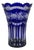 Art Nouveau Crystal Vase in Cobalt Blue with Floral Engraving from Lausitz For Sale