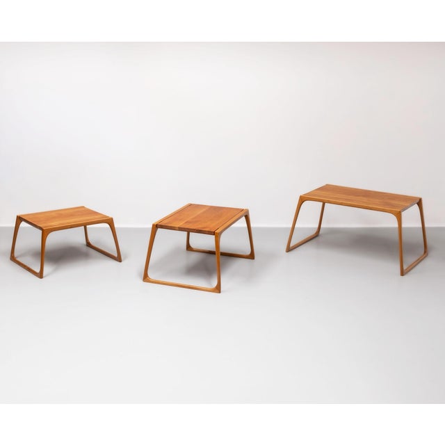 Mid-Century Modern Sculptural Maple Nest of Three Tables, 1970s, Set of 3 For Sale - Image 3 of 16