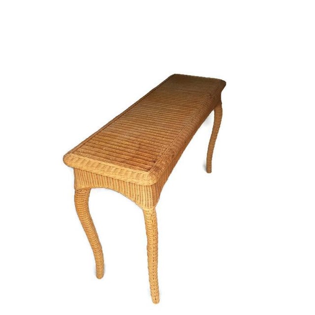 Vintage Wicker Console Table Bohemian Rattan Sofa Table Chairish
