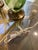 A stunning pair of vintage Murano-style art glass table lamps featuring luminous emerald-green glass with dramatic,...