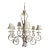 1990s Fine Art Lamps Metal and Stone Chandelier With Silk Lampshades For Sale