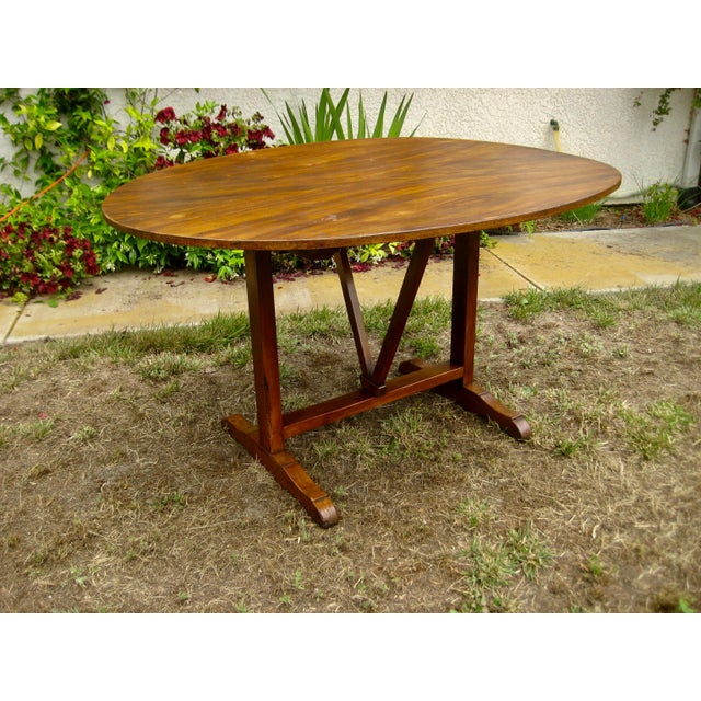 Mid 19th Century French Country Wine Tasting Table Faux Bois Painted Top For Sale - Image 13 of 13