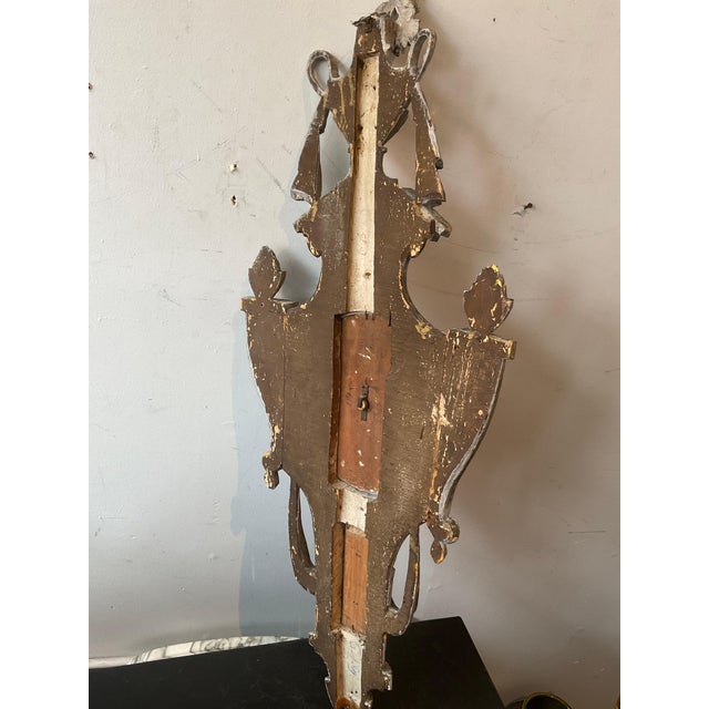 1880s French carved wood barometer. Does not work.