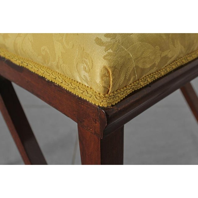 Liberty Style Shaped Wood and Yellow Fabric Chairs by V. Ducrot, Italy, 1920s, Set of 2 For Sale - Image 13 of 18