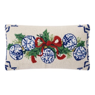 Chinoiserie Ornaments Hook Pillow, 12" x 22" For Sale
