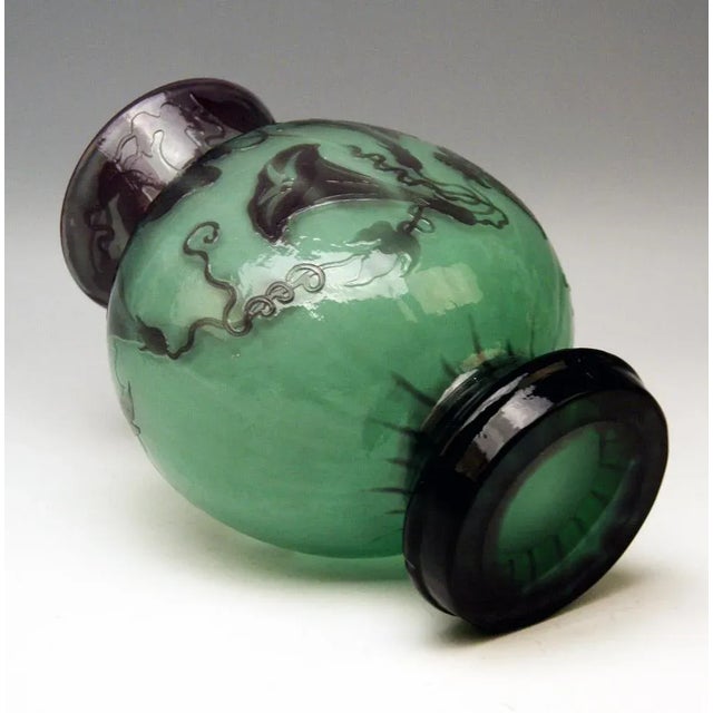 Glass Art Nouveau Fire Polished Vase from Emile Gallé, Nancy, France, 1890s For Sale - Image 7 of 8