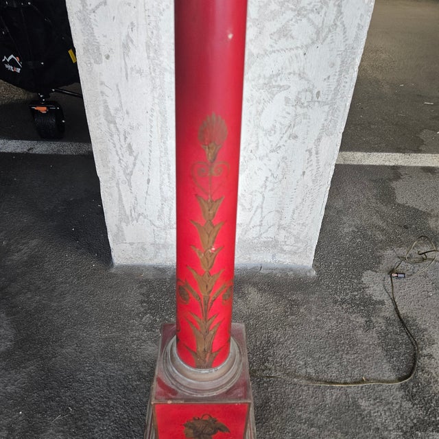 1960s 1960s Oversized Red Tole Empire Style Table Lamp For Sale - Image 5 of 12