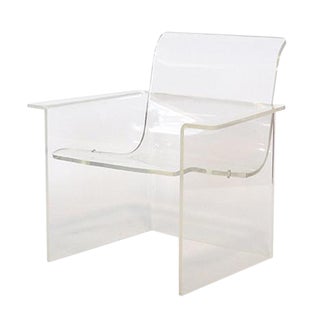 Charles Hollis Jones Style Mid-Century Lucite Chair For Sale