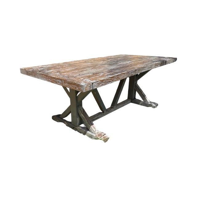 Farmhouse Vintage Italian Farmhouse Rustic Wood Table. For Sale - Image 3 of 3