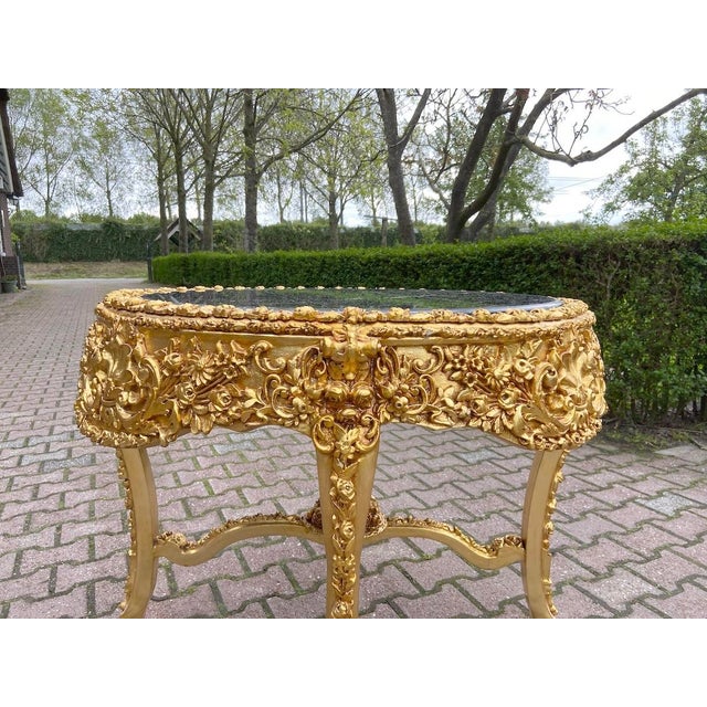 1970s Italian Baroque Gold Velvet Dining Set - 5 PCS For Sale - Image 17 of 18