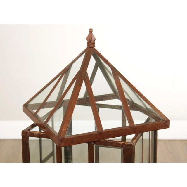 Brown Late 20th Century Steel & Glass Frame Greenhouse Terrarium on Stand For Sale - Image 8 of 12