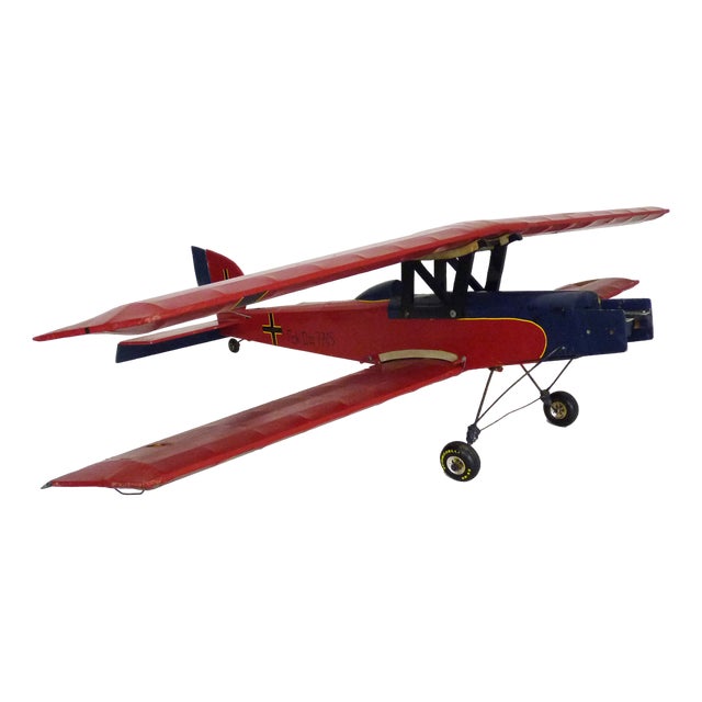 Large Model of Fokker d.vii 7745 Biplane Aircraft, 1970s For Sale