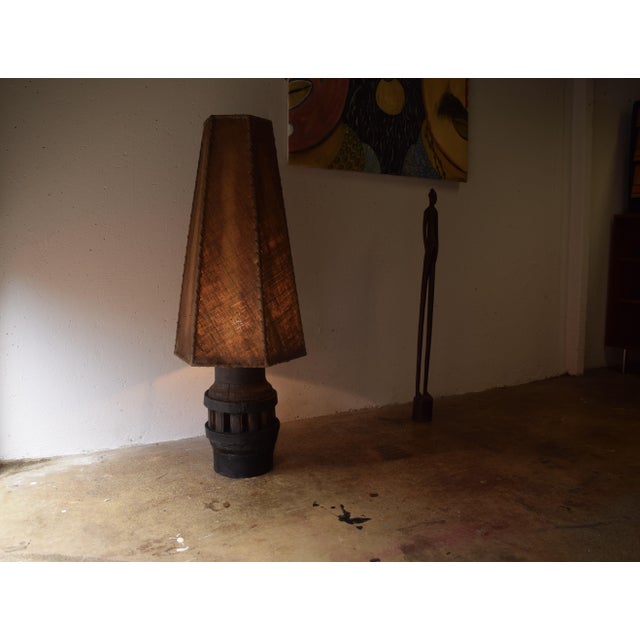 1930s Brutalist Oak Floor Lamp, 1930s For Sale - Image 5 of 8