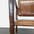 Brown Leather Buckle Lounge Chair With Curved Wooden Frame For Sale - Image 9 of 11