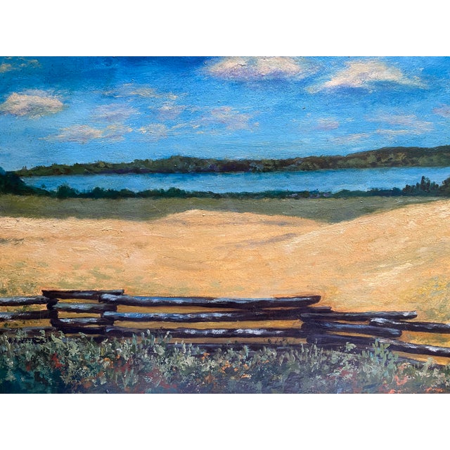 Vintage 1947 Scenic Landscape Oil on Board Painting by Lydia Hankenmeier For Sale - Image 4 of 11