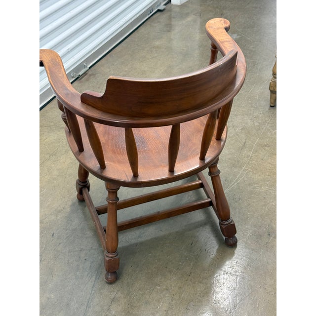 Traditional Vintage Windsor Captains or Tavern Chair For Sale - Image 3 of 4