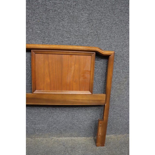Brown Mid-Century Walnut Queen Headboard With Cane Panels For Sale - Image 8 of 8