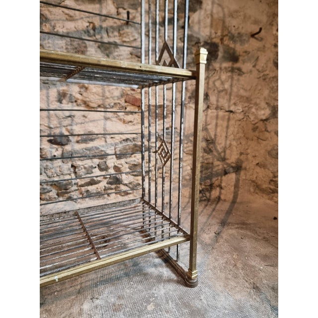Antique Industrial French Shelving Unit in Iron and Brass from Dubois, Lyon, 1920s For Sale - Image 11 of 18