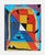 Contemporary geometric colorful abstract painting by Texas-based artist Max Manning. The work features organic and...