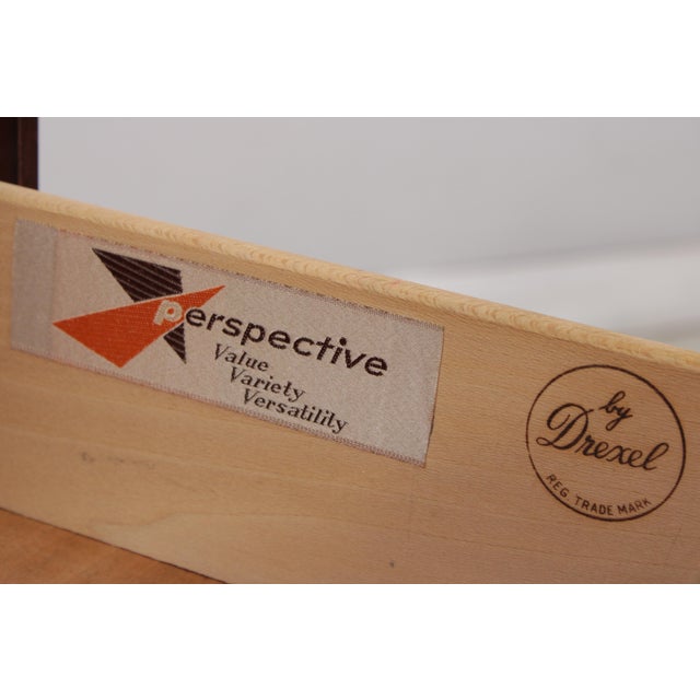 Pair of Drexel Perspective Walnut Nightstands For Sale - Image 15 of 16