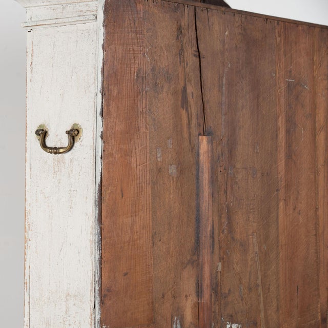 White Painted Danish Oak Tall Secretary Dated 1805 For Sale - Image 10 of 12