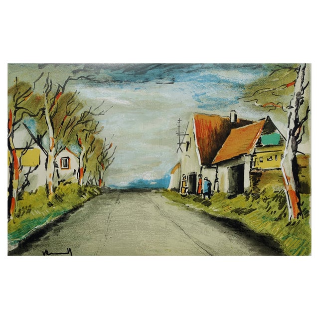 After Maurice De Vlaminck, The Road, 1958, Original Signed Lithograph For Sale