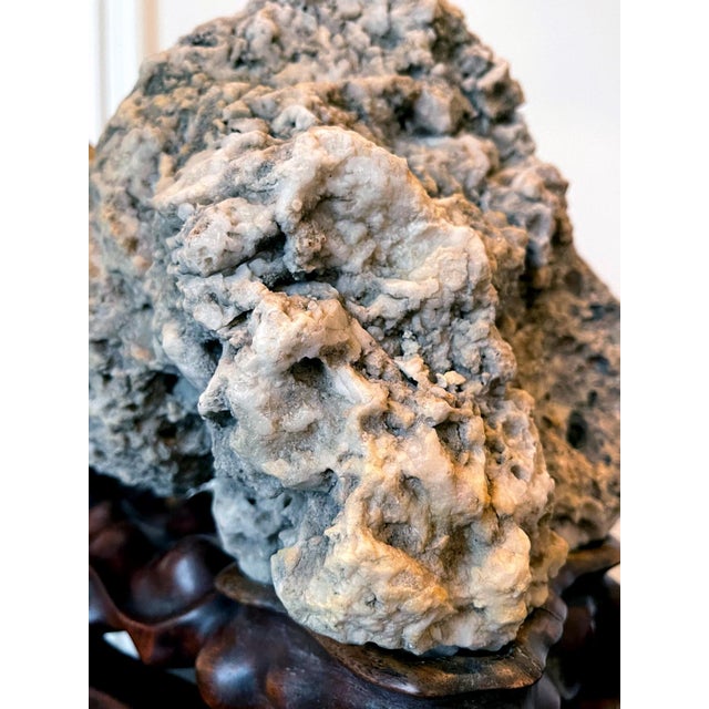 Rare Chinese Kun Scholar Stone on Display Stand For Sale - Image 14 of 18