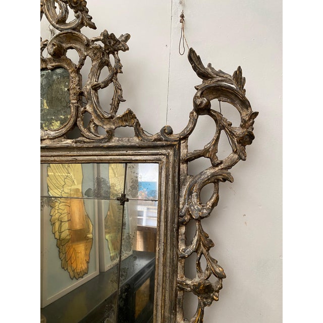 Italian Italian 19th c. Silver Gilt Mirror For Sale - Image 3 of 6